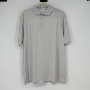 Hickey Freeman Golf Polo Shirt Mens L Gray Geo Print Short Sleeve Performance